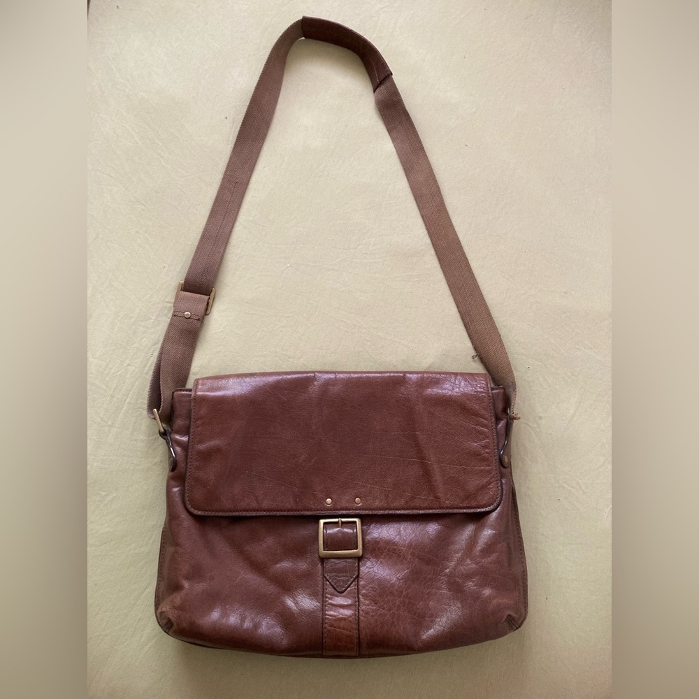 ⚡️$15 SALE⚡️Hidesign Genuine Buffalo Leather Messenger Laptop Side Satchel Bag